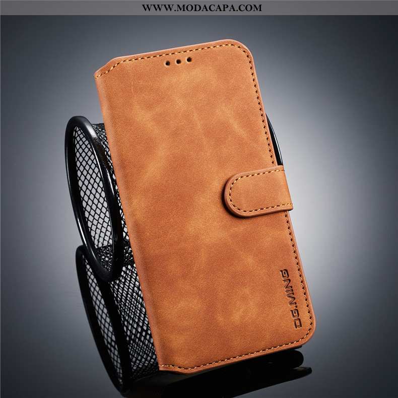 Capas Oneplus 6t Couro Cases Antiqueda Cover Business Telemóvel Amarela Barato