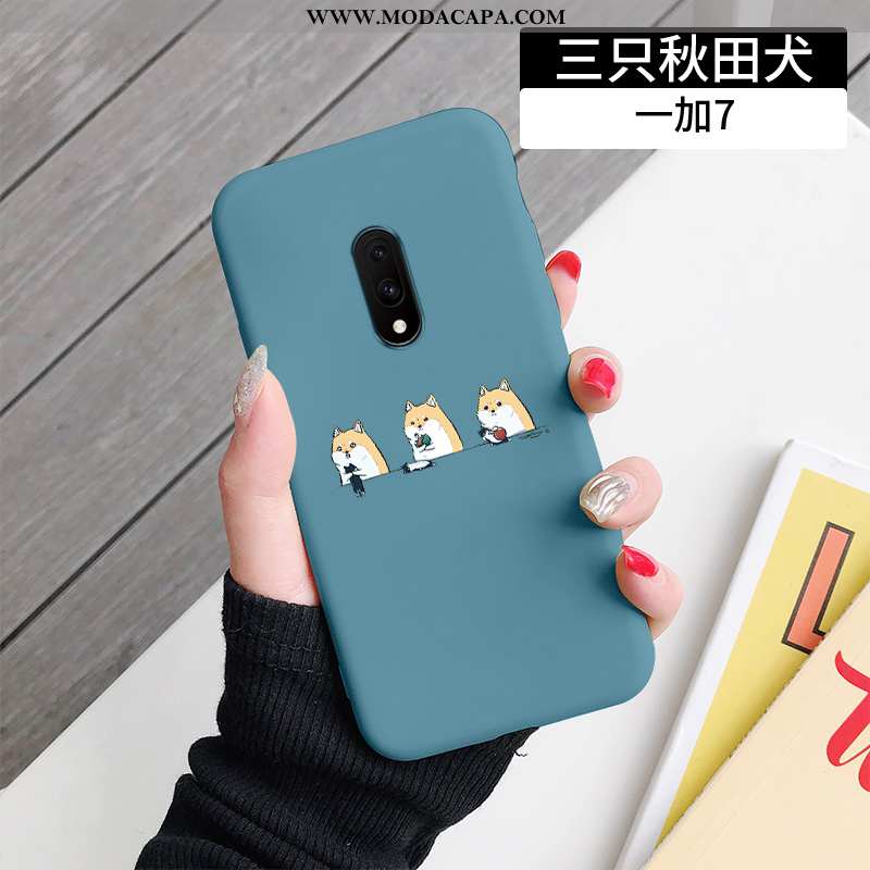 Capas Oneplus 7 Desenho Animado Outono Fosco Novas Personalizada Azul Cases Baratos