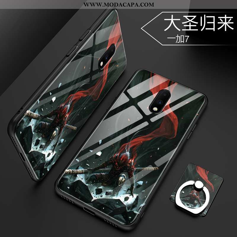 Capa Oneplus 7 Vidro Malha Tendencia Personalizada Vermelho Cases Criativas Online