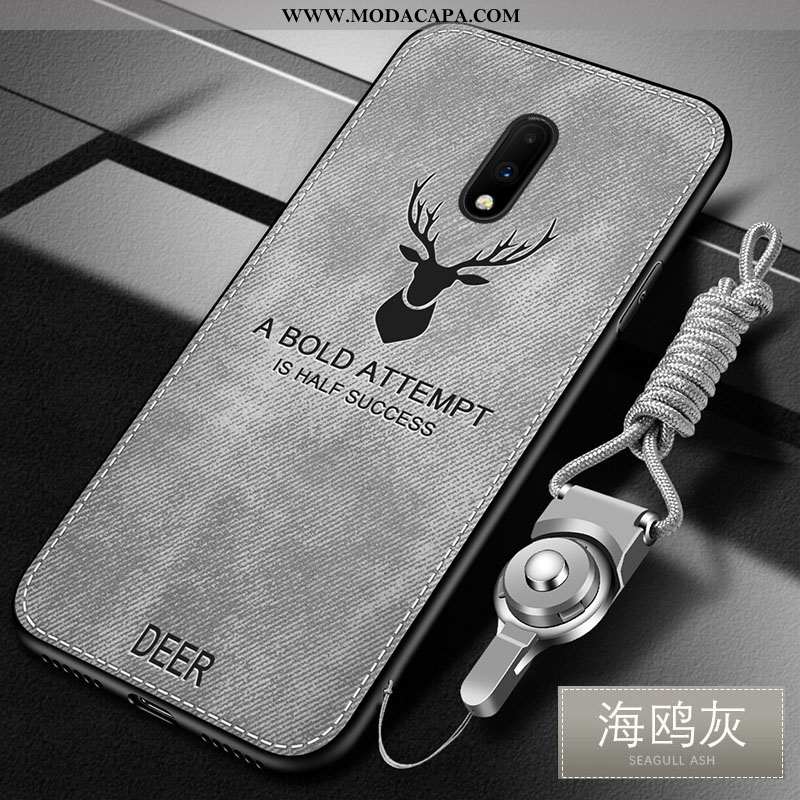 Capas Oneplus 7 Protetoras Cinza Antiderrapante Tecido Tendencia Antiqueda Telemóvel Online