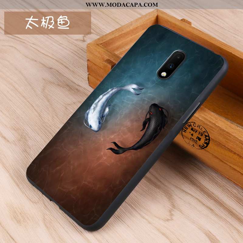 Capa Oneplus 7 Fosco Protetoras Preto Telemóvel Silicone Tendencia Criativas Baratos