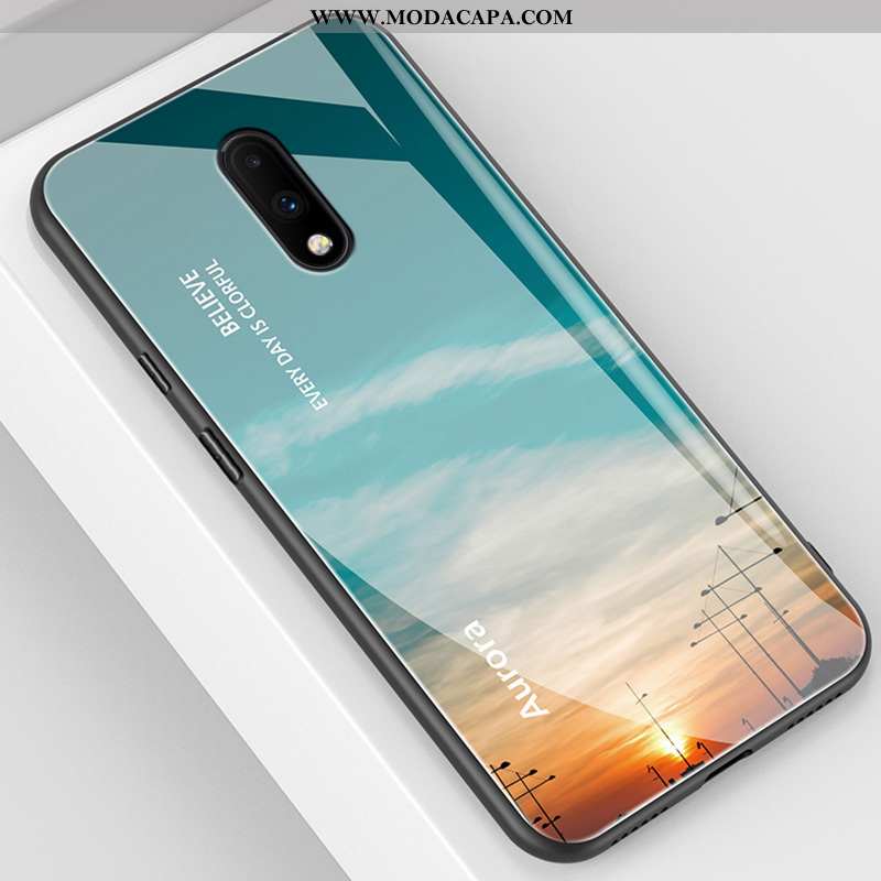 Capas Oneplus 7 Silicone Criativas Azul Telemóvel Fosco Super Tendencia Online