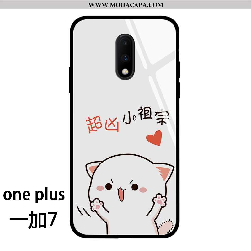 Capa Oneplus 7 Desenho Animado Bonitos Malha Branco Telemóvel Pequena Vermelho Venda