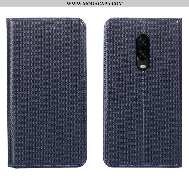 Capa Oneplus 7 Couro Cases Capas Azul Telemóvel Protetoras Completa Baratas