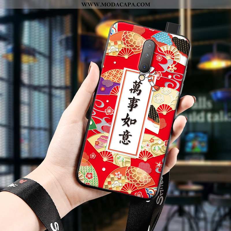 Capas Oneplus 7 Pro Soft Protetoras Antiqueda Vermelho Silicone Tendencia Telemóvel Venda