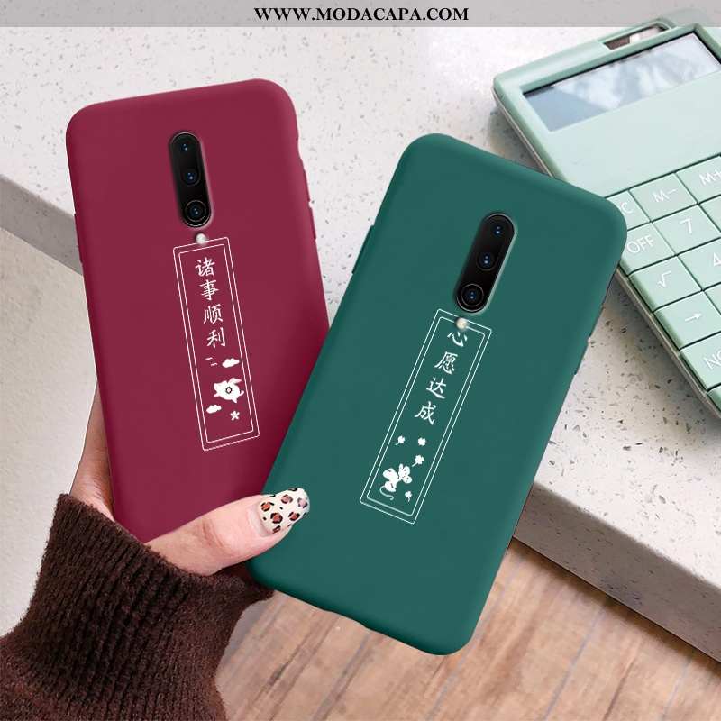 Capas Oneplus 7 Pro Fosco Moda Verde Slim Coração Soft Vermelho Baratas