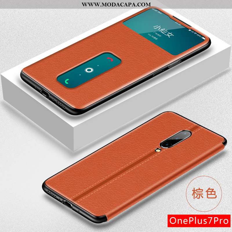 Capas Oneplus 7 Pro Couro De Grau Cases Vermelho Criativas Protetoras Promoção