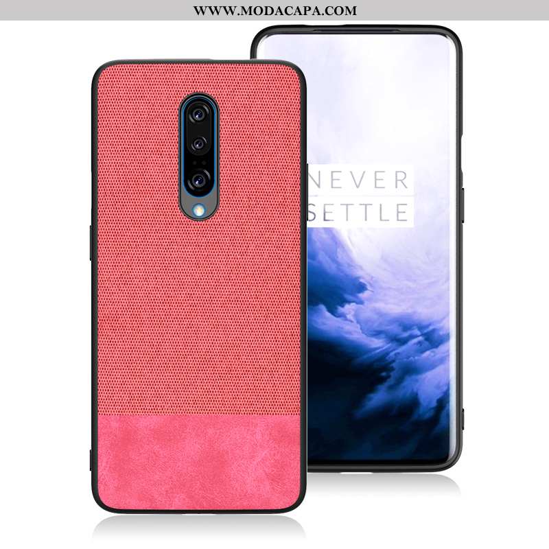 Capas Oneplus 7 Pro Slim Personalizada Tecido Vermelho Tendencia Protetoras Telemóvel Venda