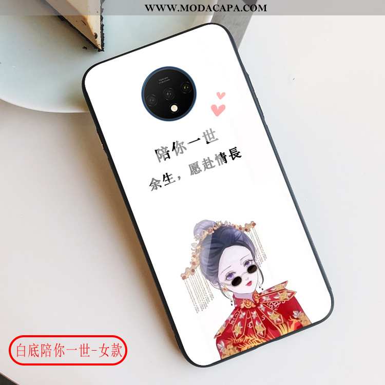 Capa Oneplus 7t Moda Vermelho Vidro Protetoras Tendencia Antiqueda Frente Online