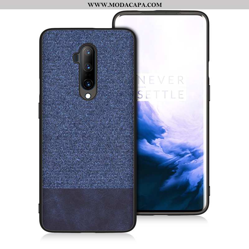 Capas Oneplus 7t Pro Soft Tecido Completa Tendencia Azul Escuro Protetoras Baratos