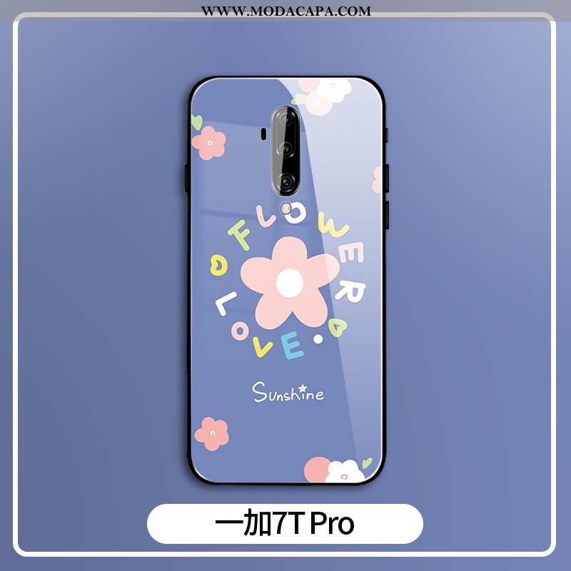 Capas Oneplus 7t Pro Vidro Claro Protetoras Azul Frente Criativas Venda