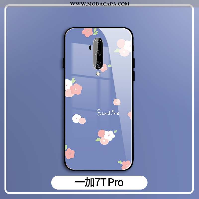 Capas Oneplus 7t Pro Vidro Claro Protetoras Azul Frente Criativas Venda