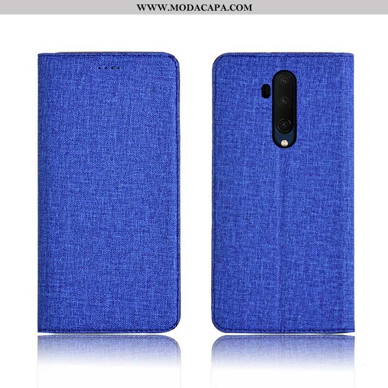 Capa Oneplus 7t Pro Soft Nova Couro Cover Antiqueda Azul Escuro Protetoras Venda