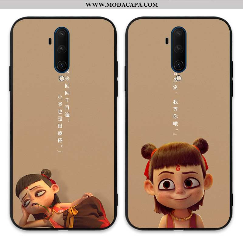 Capas Oneplus 7t Pro Bonitos De Grau Telemóvel Silicone Antiqueda Malha Vermelho Barato