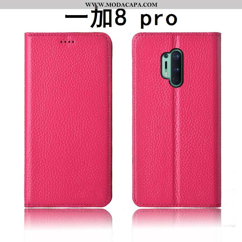 Capas Oneplus 8 Pro Couro Genuíno Cases Protetoras Antiqueda Soft Couro Barato