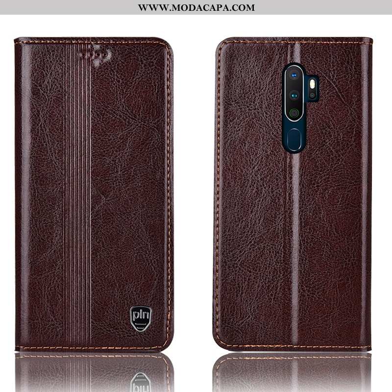 Capa Oppo A5 2020 Protetoras Cover Antiqueda Telemóvel Couro Legitimo Completa Cases Venda