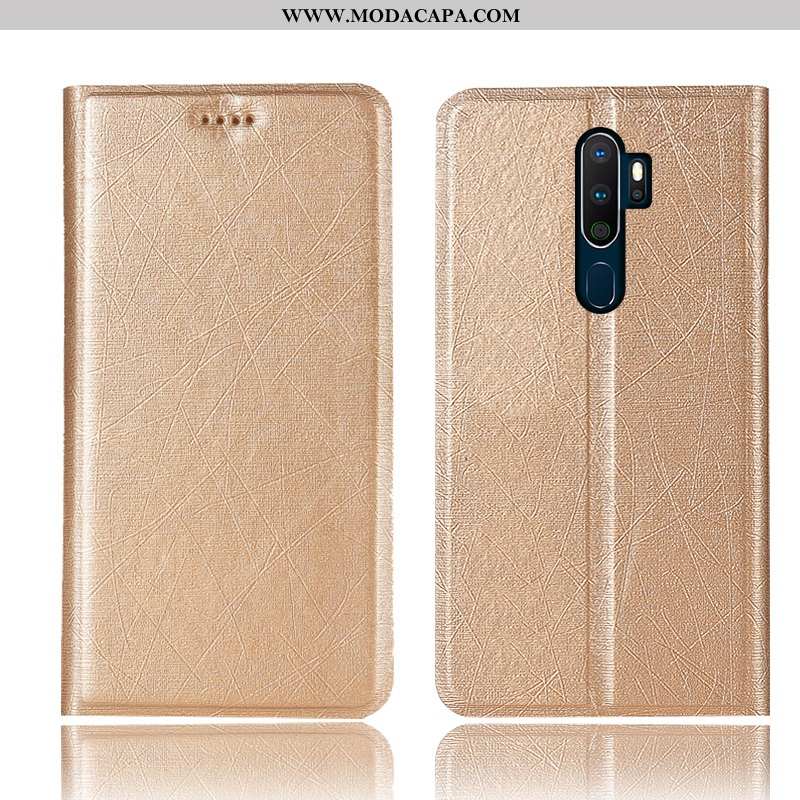 Capa Oppo A5 2020 Protetoras Completa Couro Cases Dourado Cover Medi Baratos