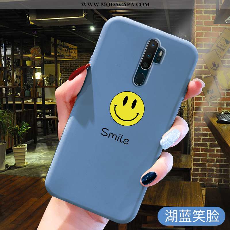 Capa Oppo A5 2020 Protetoras Capas Azul Silicone Antiqueda Telemóvel Pintado Barato