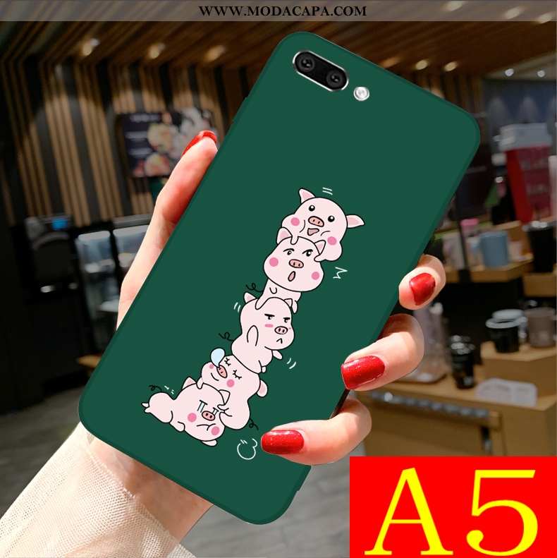 Capas Oppo A5 Fofas Verde Completa Soft Antiqueda Tendencia Telemóvel Baratas