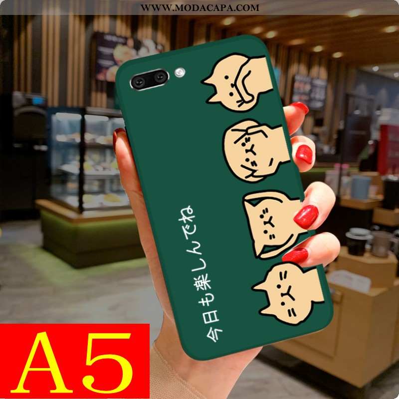 Capas Oppo A5 Fofas Verde Completa Soft Antiqueda Tendencia Telemóvel Baratas