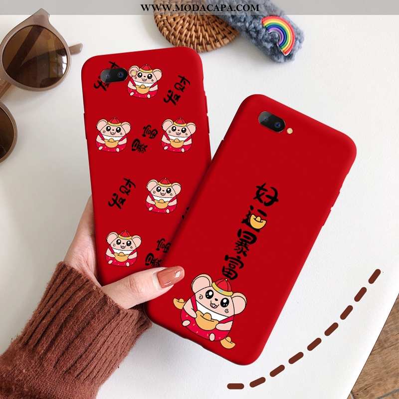 Capas Oppo A5 Bonitos Para Reveillon Silicone Protetoras Antiqueda Vermelho Baratas