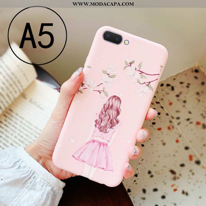 Capa Oppo A5 Personalizada Malha Telemóvel Soft Completa Capas Rosa Baratas