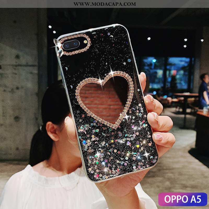 Capas Oppo A5 Cravejada Aço Antiqueda Casaco Estiloso Telemóvel Personalizada Baratos