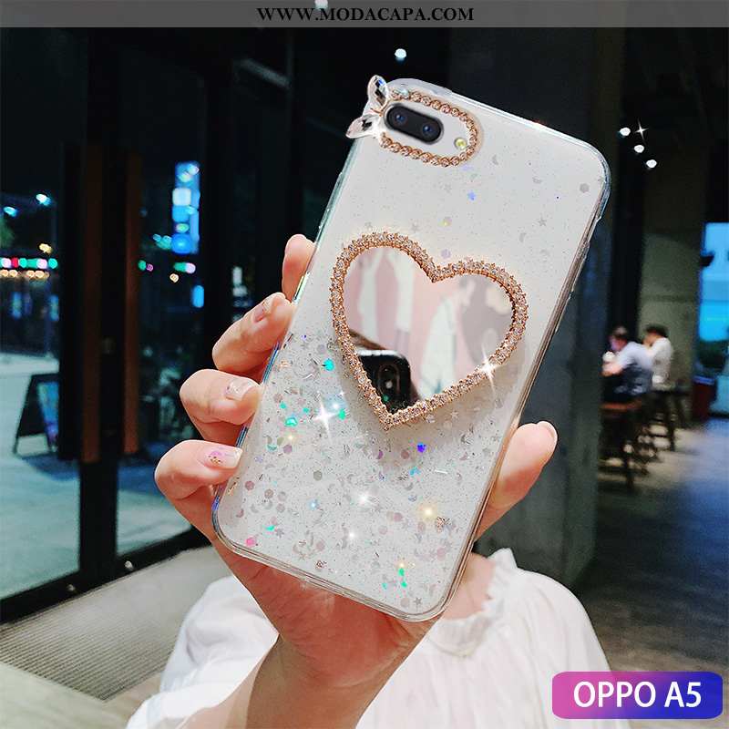 Capas Oppo A5 Cravejada Aço Antiqueda Casaco Estiloso Telemóvel Personalizada Baratos