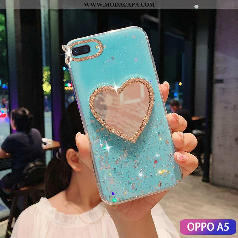 Capas Oppo A5 Cravejada Aço Antiqueda Casaco Estiloso Telemóvel Personalizada Baratos