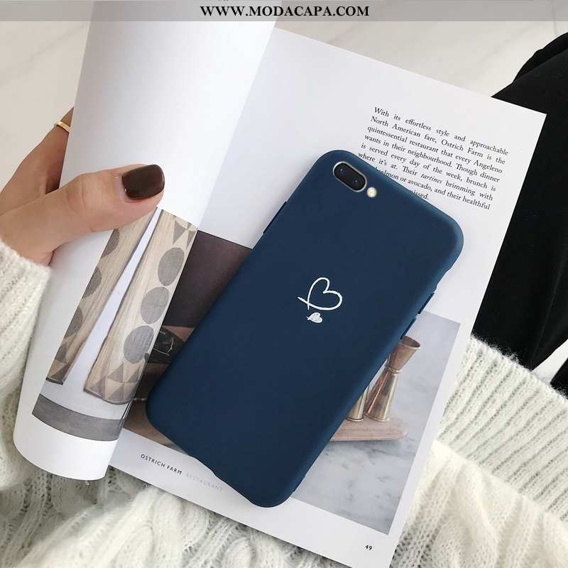 Capas Oppo A5 Protetoras Cases Coração Soft Azul Alfabeto Malha Comprar