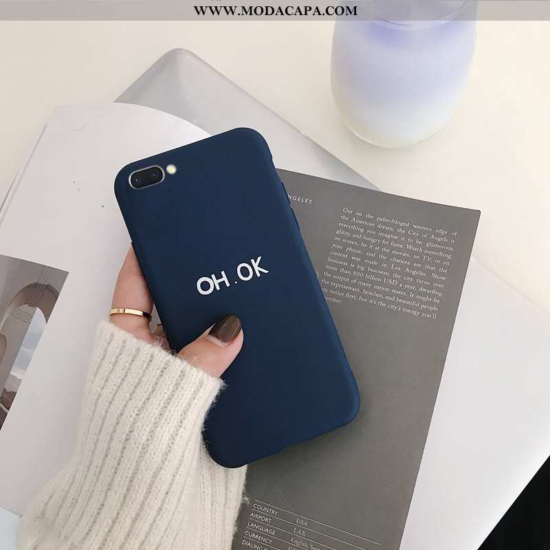 Capas Oppo A5 Protetoras Cases Coração Soft Azul Alfabeto Malha Comprar