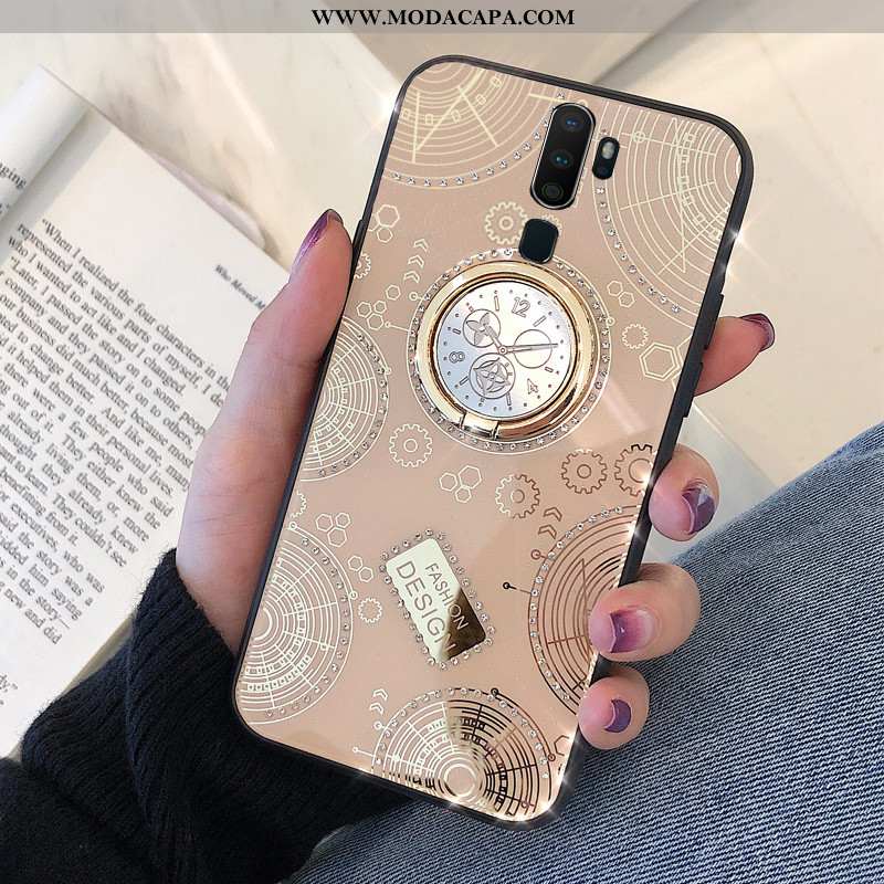 Capa Oppo A9 2020 Vidro Tendencia Branco Telemóvel Vermelho Personalizada Luxo Comprar