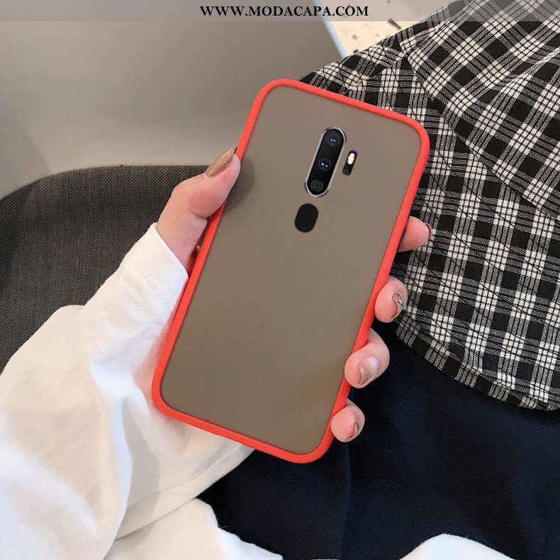 Capa Oppo A9 2020 Fosco Completa Vermelho Antiqueda Protetoras Cases Cor De Contraste Online