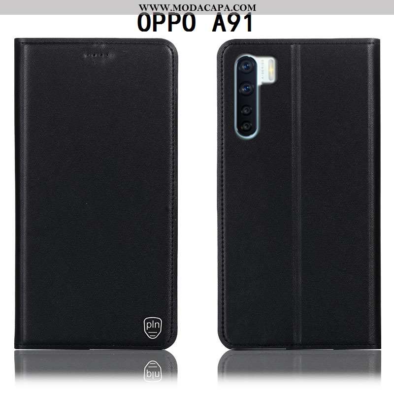 Capa Oppo A91 Couro Legitimo Antiqueda Protetoras Telemóvel Cover Amarela Capas Barato