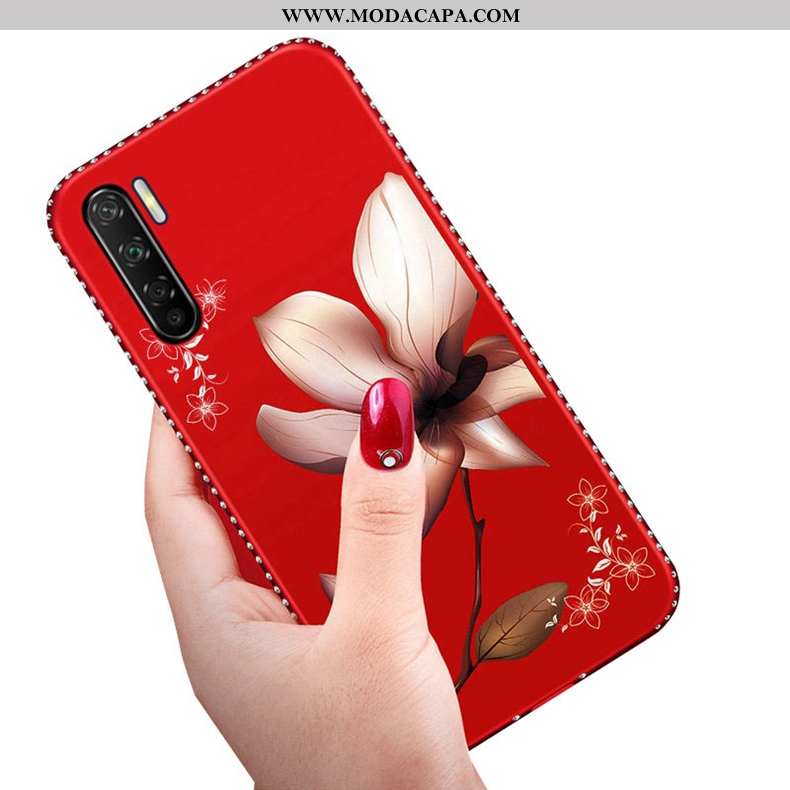 Capa Oppo A91 Soft Telemóvel Fosco Completa Vermelho Nova Criativas Comprar