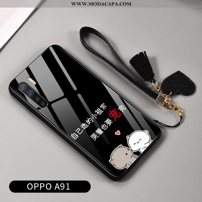 Capas Oppo A91 Silicone Desenho Animado Vermelho Completa Vidro Antiqueda Resistente Online