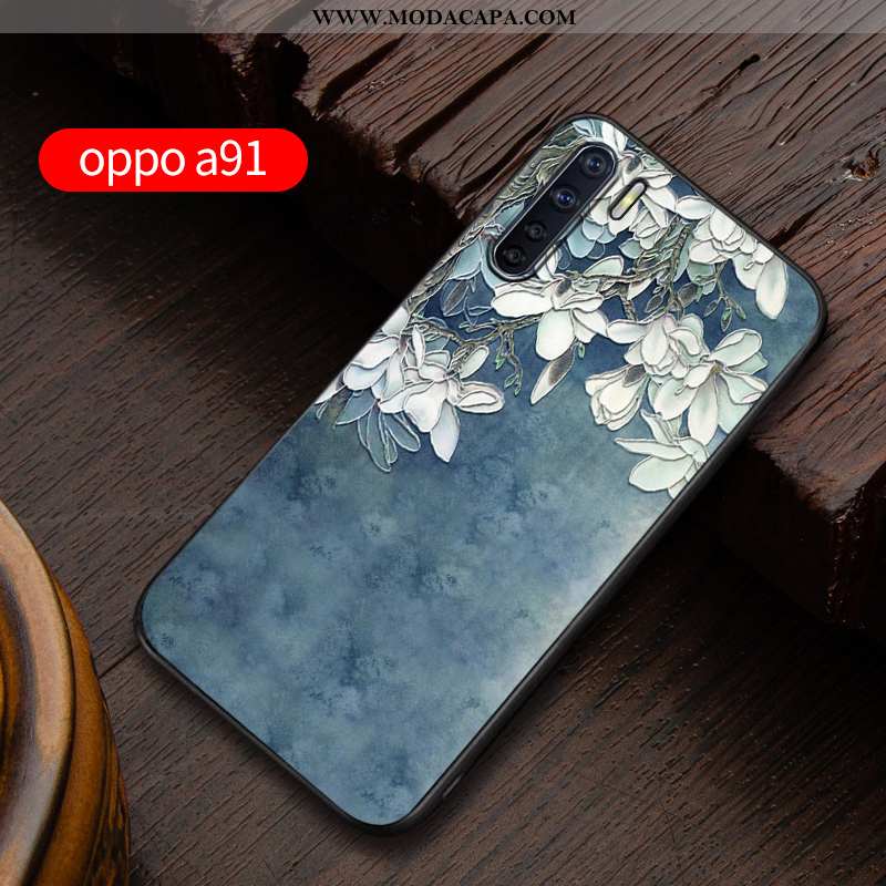 Capa Oppo A91 Protetoras Azul Personalizado Soft Cases Capas Customizadas Barato