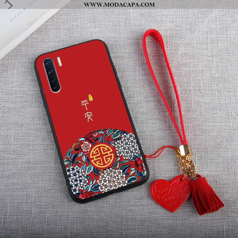 Capa Oppo A91 Estilosas Midi Vermelho Flatform Minimalista Capas Cases Barato