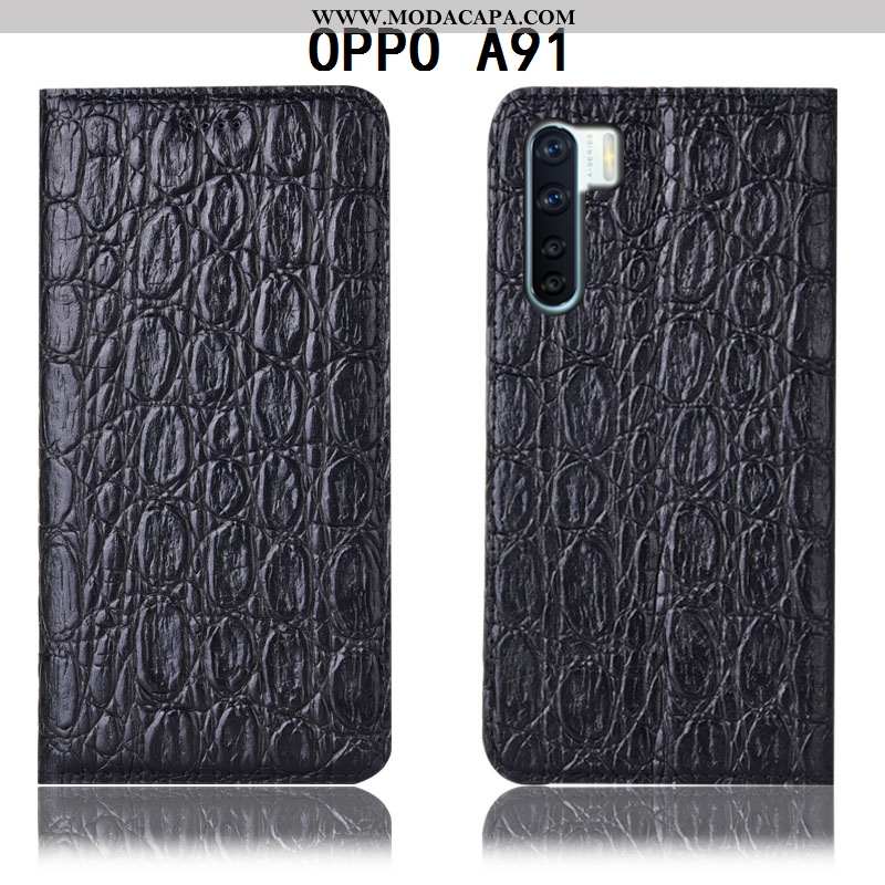 Capa Oppo A91 Couro Genuíno Capas Completa Antiqueda Cover Protetoras Telemóvel Comprar