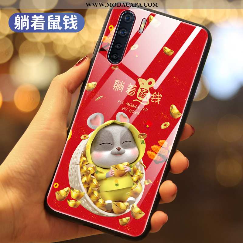 Capas Oppo A91 Tendencia Malha Para Reveillon Antiqueda Telemóvel Vermelho Baratos