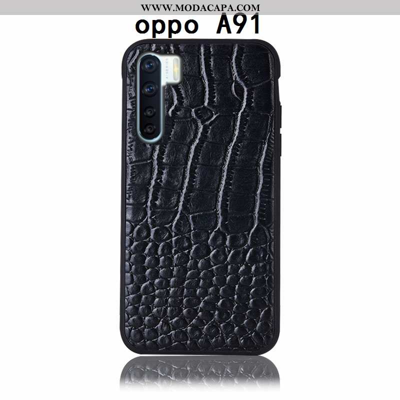 Capa Oppo A91 Couro Genuíno Antiqueda Telemóvel Capas Protetoras Completa Traseira Venda