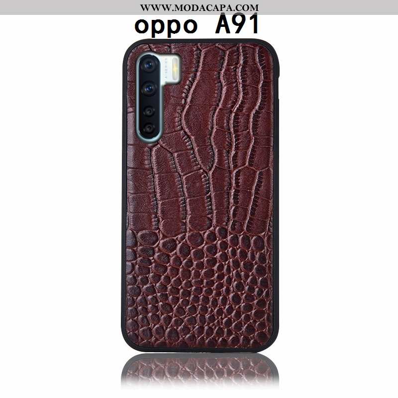 Capa Oppo A91 Couro Genuíno Antiqueda Telemóvel Capas Protetoras Completa Traseira Venda