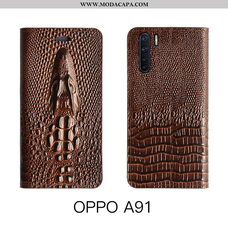 Capa Oppo A91 Couro Legitimo De Grau Vaca Protetoras Amarela Capas Couro Promoção