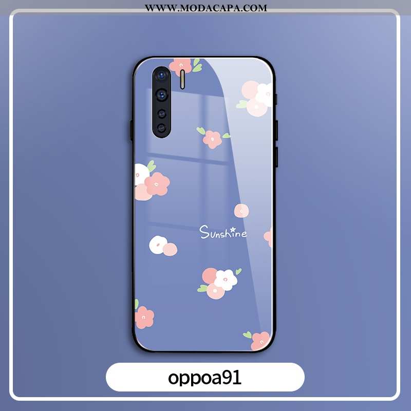 Capas Oppo A91 Personalizada Protetoras Frente Claro Azul Novas Venda