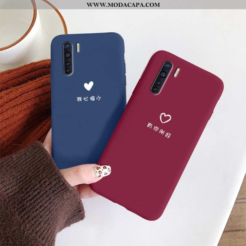 Capas Oppo A91 Silicone Azul Escuro Simples Vermelho Nova Personalizado Protetoras Barato