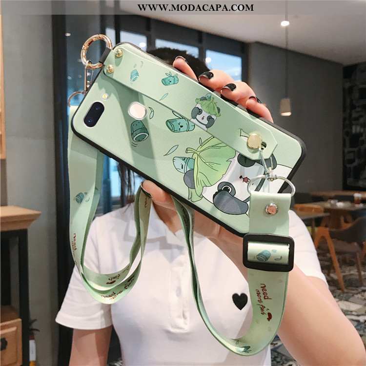 Capa Oppo Ax7 Criativas Tendencia Telemóvel Desenho Animado Verde Cola Soft Baratos