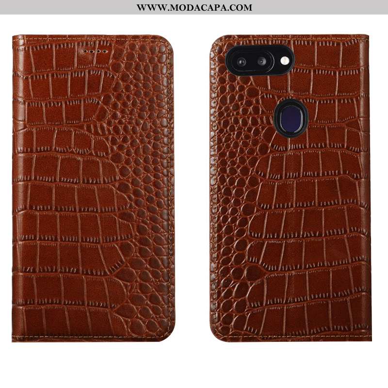 Capa Oppo Ax7 Couro Cases Capas Protetoras Legitimo Crocs Completa Telemóvel Promoção