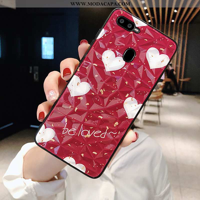 Capas Oppo Ax7 Fofas Quadriculada Tendencia Diamante Telemóvel Rosa Resistente Comprar