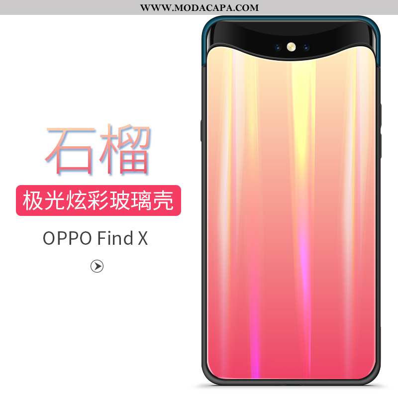 Capas Oppo Find X Vidro Tendencia Gradiente Antiqueda Telemóvel Vermelho Venda