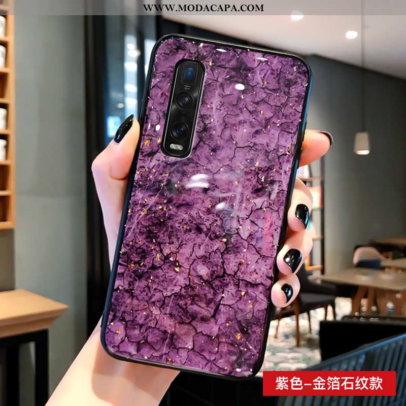 Capa Oppo Find X2 Pro Personalizada Estiloso Protetoras Soft Tendencia Antiqueda Roxa Promoção